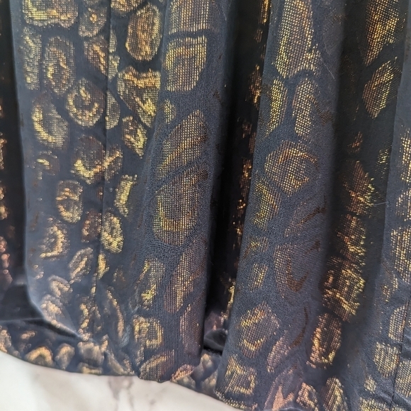 CAMILLA AND MARC Dress Womens 10 Scoop Back Ruffle Leopard Leon Frock Metallic - Picture 9 of 12